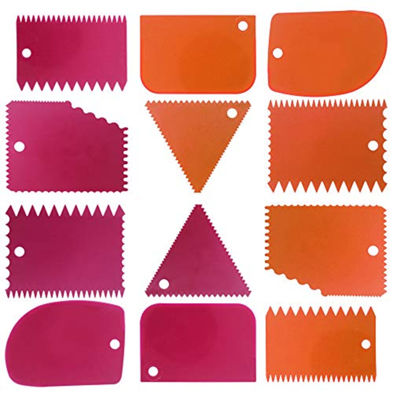 12 Pcs  Cake Scraper Smoother Tool Set, Cake Smoothing Cutter Plate Tool Combo, Cake Icing Scrapper Cake Edge Decorating Tool.